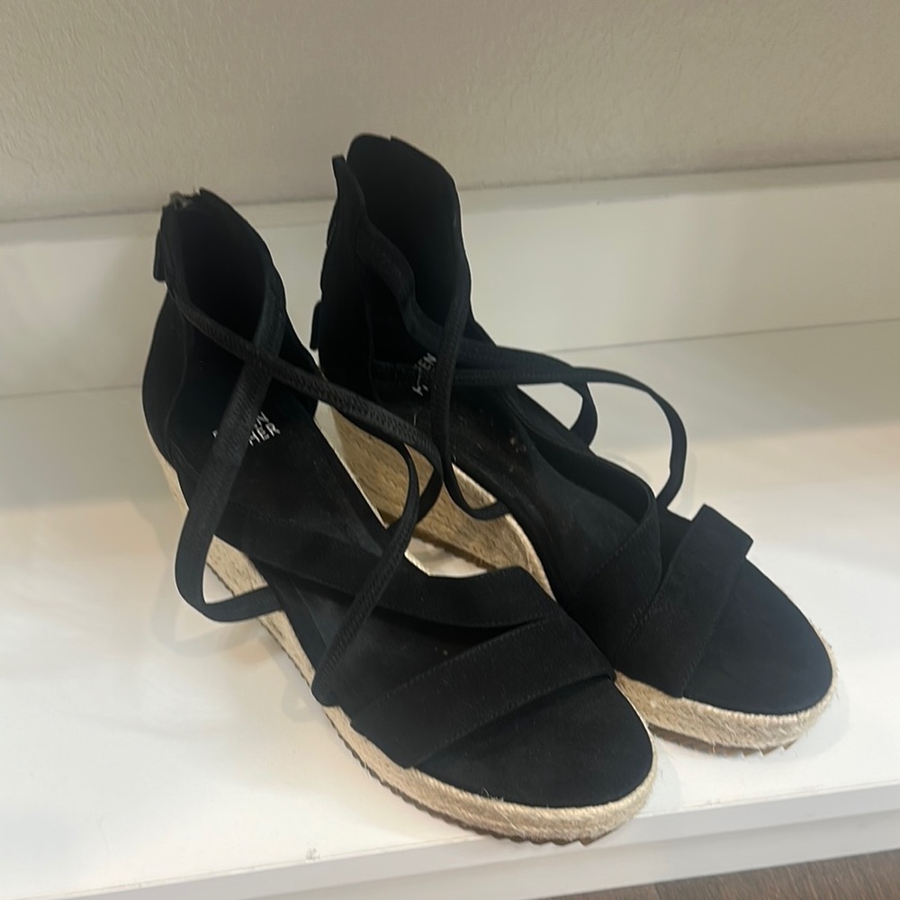 Eileen Fisher Black Espadrille Sandals